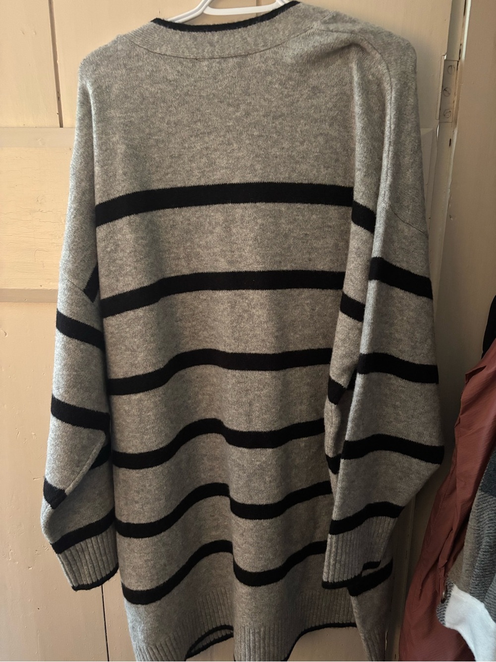 George Gray Cardigan with Black Stripes - Picture 2 of 2